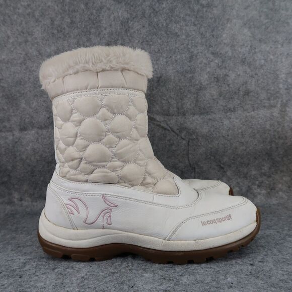 Le Coq Sportif Shoes Mens 7.5 Boots Winter Warm Quilted Outdoor Zip Active White - Picture 2 of 13